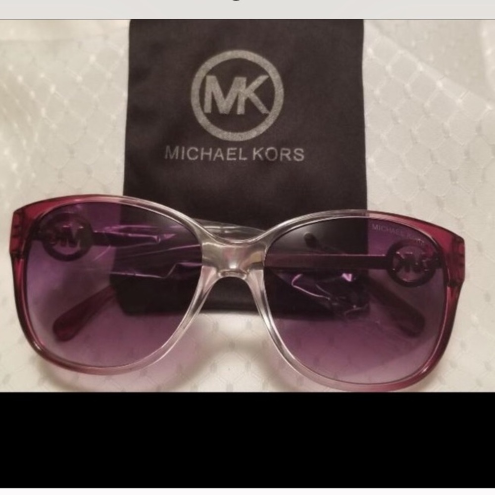Burgundy/clear MK sunglasses with bag .